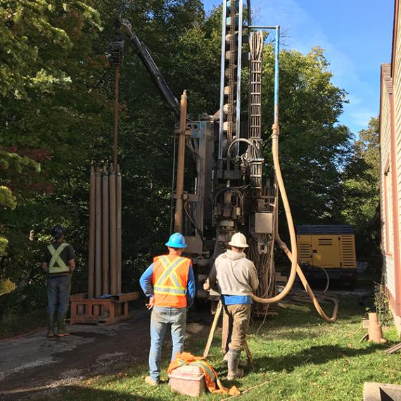 Geothermal heating being drilled